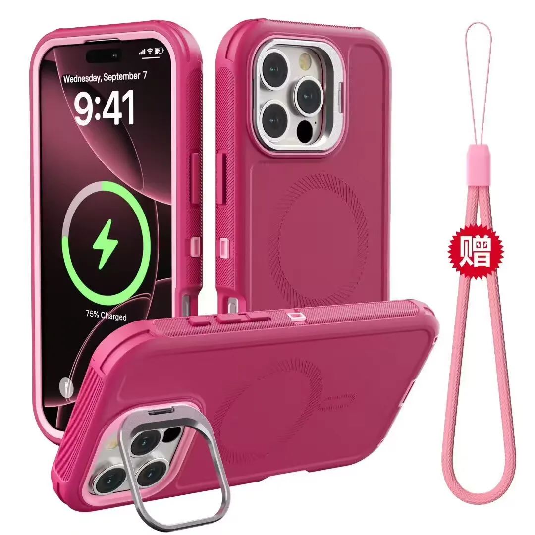 3-in-1 Military-Grade Magnetic Shockproof Case with MagSafe Compatibility