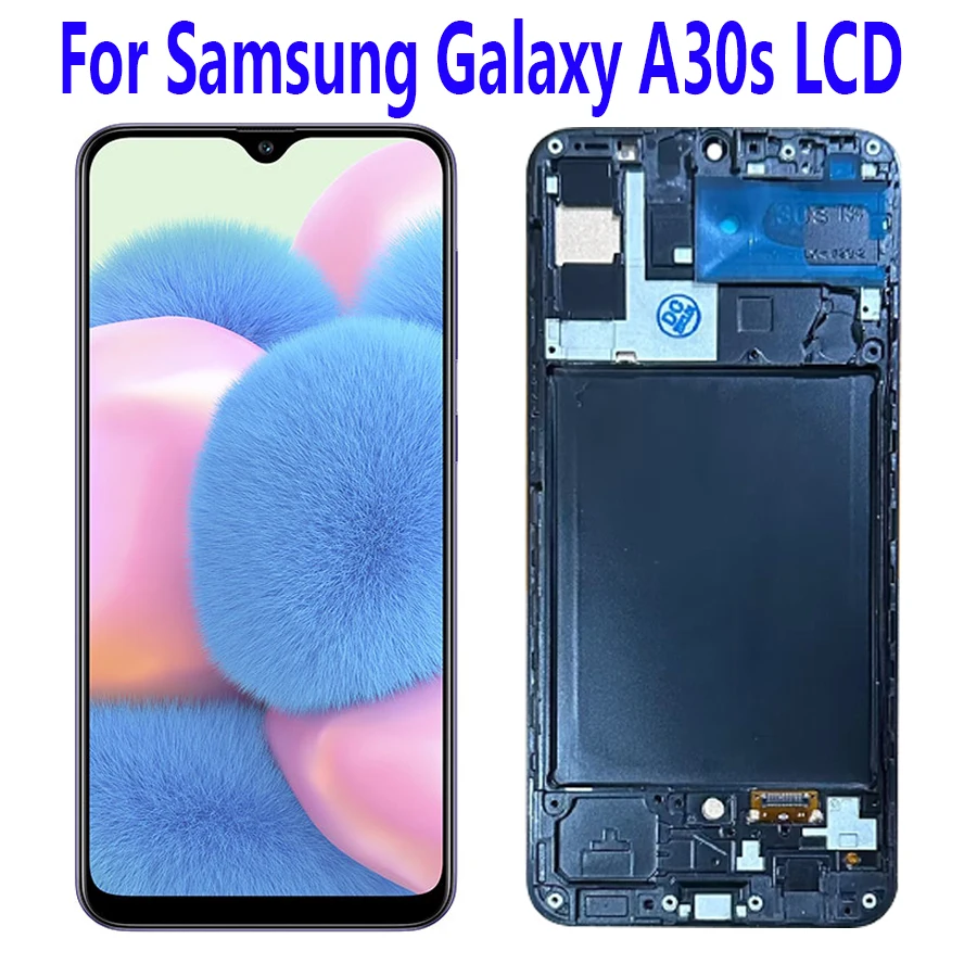 6.4 "Oled Per Samsung Galaxy A30S Display Lcd Touch Screen Digitizer Assembly Sostituzione Per Samsung Galaxy A037 Con Cornice