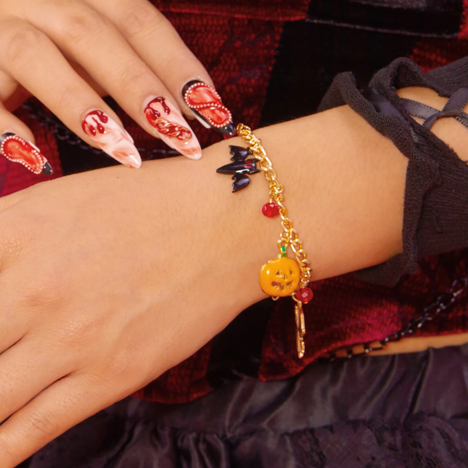 Halloween Geist Kürbis Spinne Katze Fledermaus Charm Armbänder für Frauen Lustige Skelett Schädel Anhänger Armbänder Party Schmuck Geschenke – Detail 17