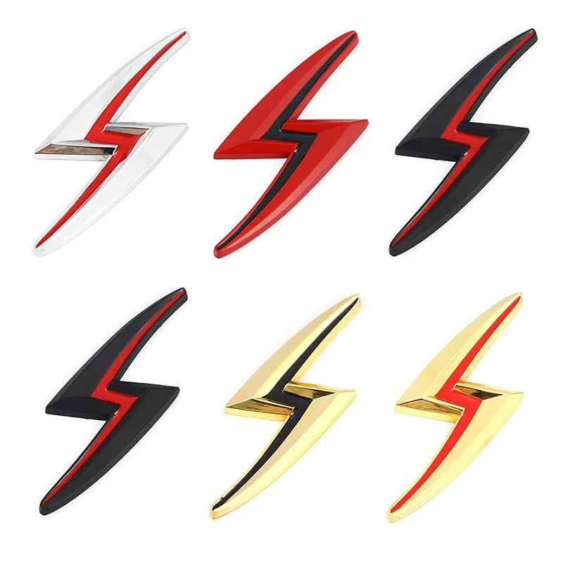 

Lightning S sticker personalized metal logo modified scratch card dynamic three-dimensional body rear trunk decoration decal