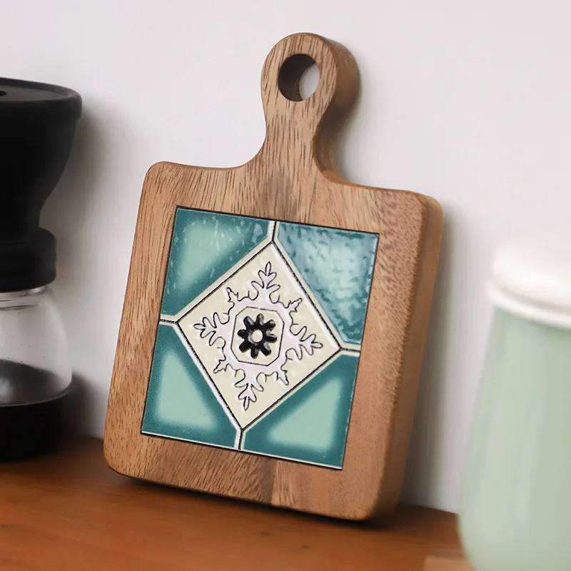 

Wood Tiles Pot Mat Anti-Scalding Plate Mat Trivet Frame For Hot Tea Coffee Pots And Pans Pad Holders Creative Drink Coasters