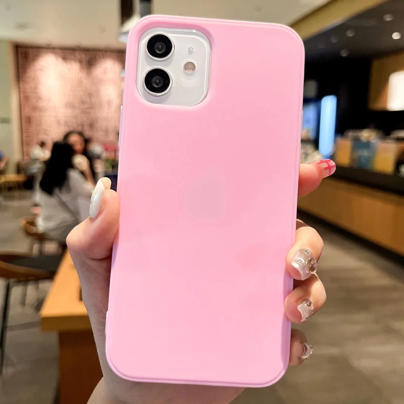 Luxury Soft Silicone Matte Shockproof Phone Case - Solid Color Cover