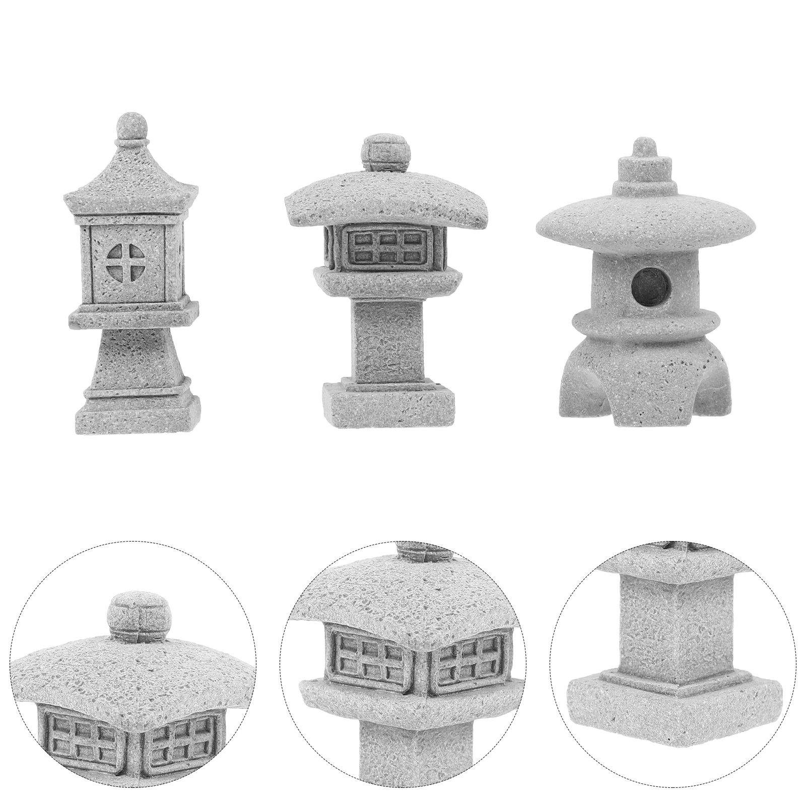 

Mini Pagoda Model Fairy Pavilion Stone Lantern Ornaments Garden Decor Sandstone