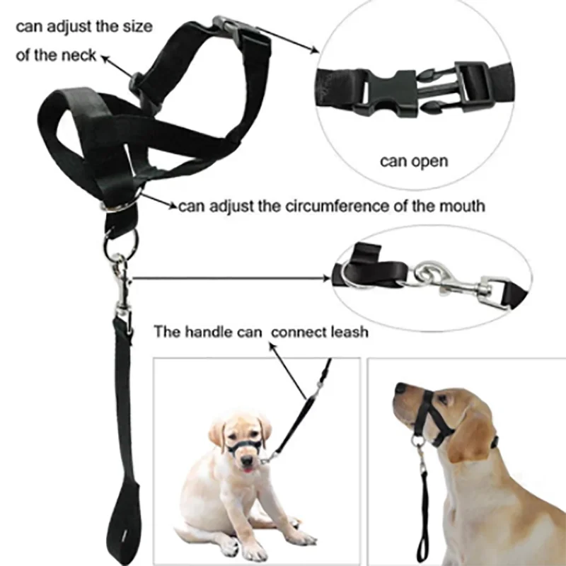 Dog Training Muzzle Muzzle, Dog Mouth and Nose Ring Training, Anti-impact Pull, Leash, Walking Pet Supplies