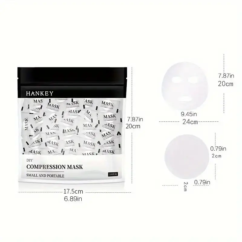 100PCS Portable Disposable Compressed Facial Mask – Non-Woven Cotton