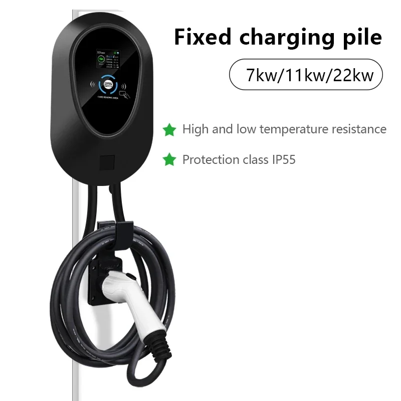22KW 32A 3Phase EV Charging Station GBT 4 Electric Car Charger 7.6/11KW EVSE Wallbox Bluetooth APP Remote Control