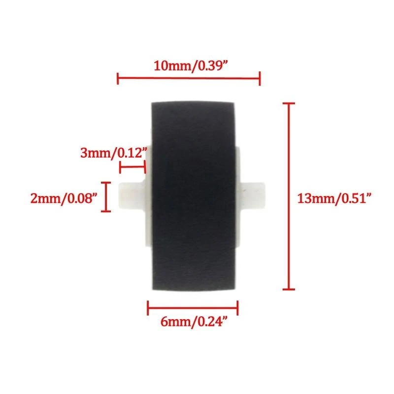 5x 검정색 고무 베어링 롤러 가이드 풀리 휠 핀치 롤러 13x6x2mm