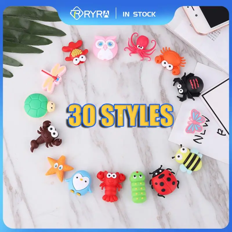 30-Style Mobile Phone Cartoon Animal Cable Protector For USBCharger Cable  Protective Cover Winder Clip Protector Cable Organizer - AliExpress