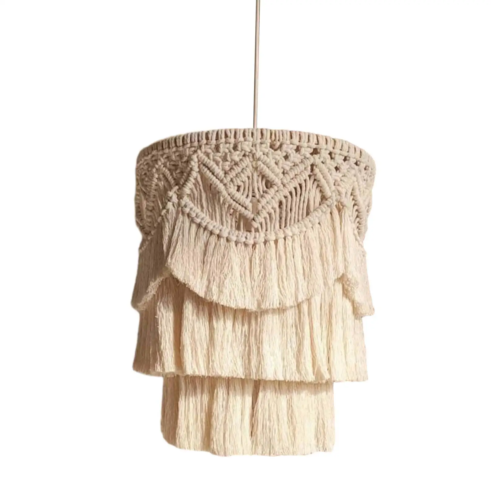 Macrame Lamp Shade Weaving Portable Nordic Design Fixture Chandelier Shade for Dorm Office Dining Room Hotel Restaurant