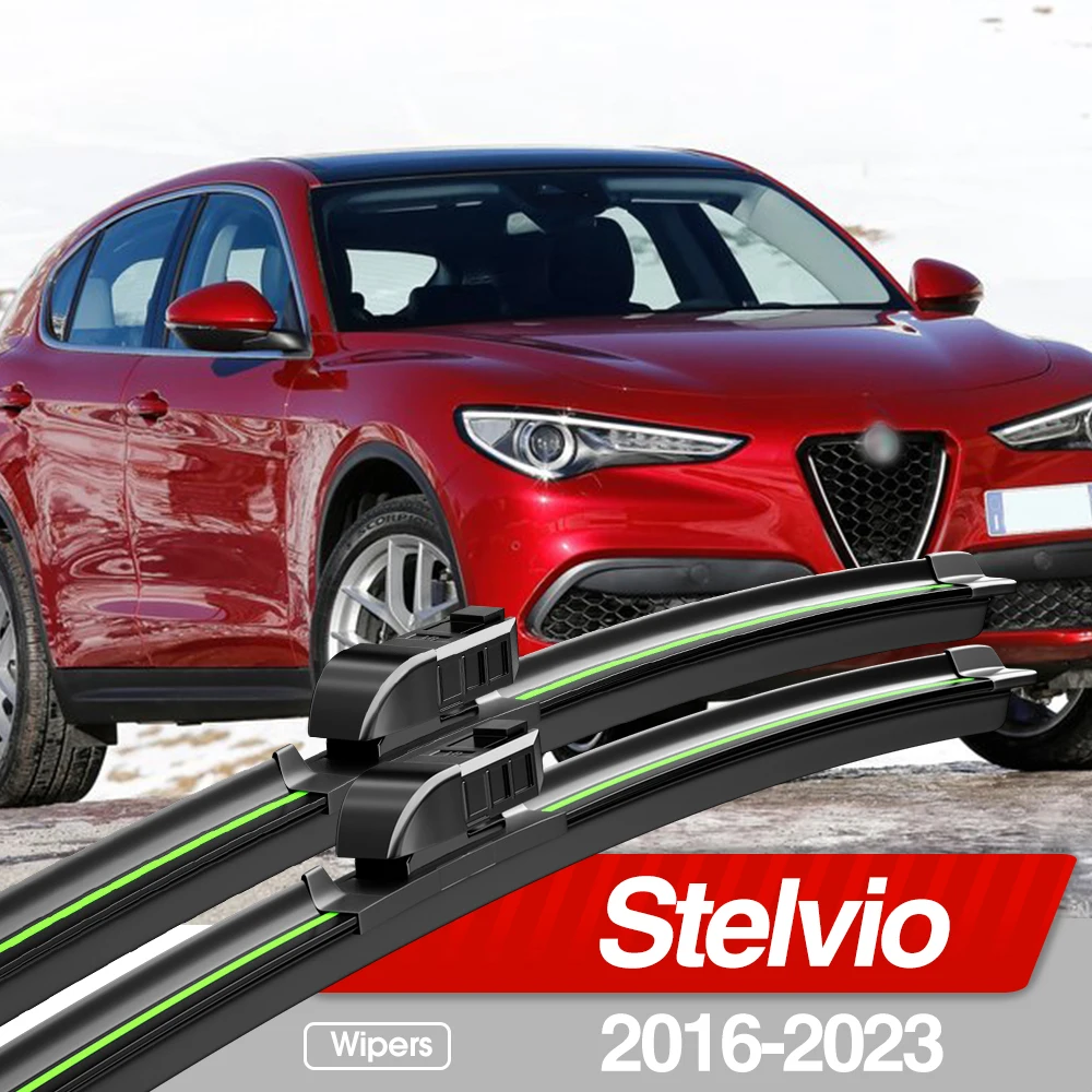 

For Alfa Romeo Stelvio 2016-2023 Front Windshield Wiper Blades 2pcs Windscreen Window Accessories 2017 2018 2019 2020 2021 2022