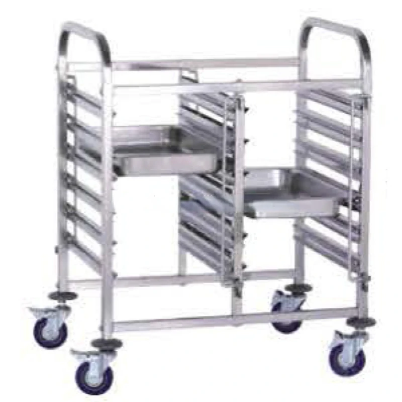 

Double-line Stainless steel Square tube GN Pan Restaurant Trolley