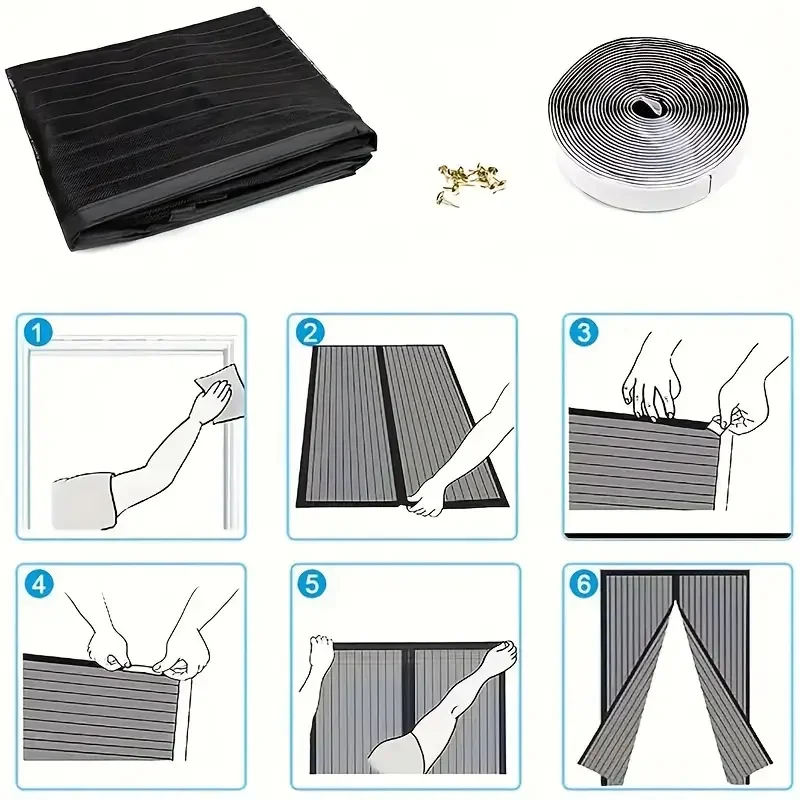 100x210CM Magnetic Door Curtain Net Door Anti Mosquito Insect Fly Bug Curtains Automatic Closing