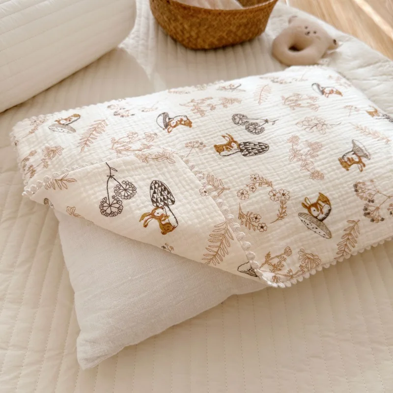 Children Cartoon Bear Bedding Pillow Cover Decorative Kids Baby Cushion Pillow Cotton Baby Case for Newborn
