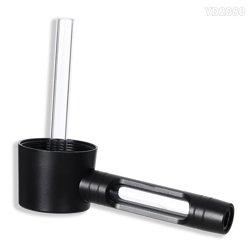 Portable Metal Smoking Pipe with 155mm Glass Bowls for Smoke Accessories