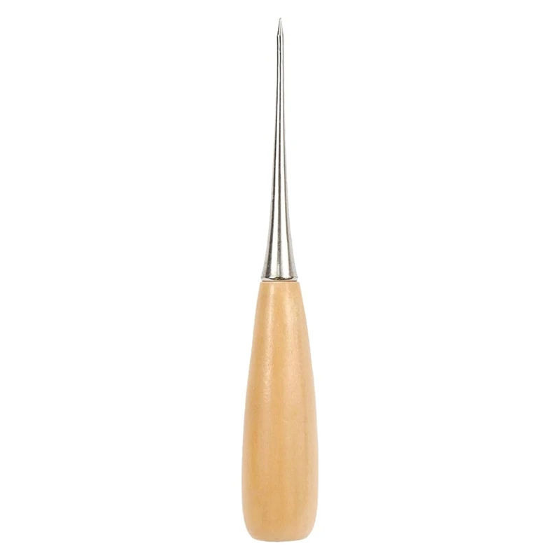 10Pcs Leather Sewing Awl With Wood Handle Leather Craft Awl Tools Sewing For Working-A021