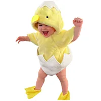 Girl Outfits Infant Boys Girls Cosplay Chicken Animal Costume Winter Fleece Hooded Romper Bodysuits Footwear Set Baby Size 2