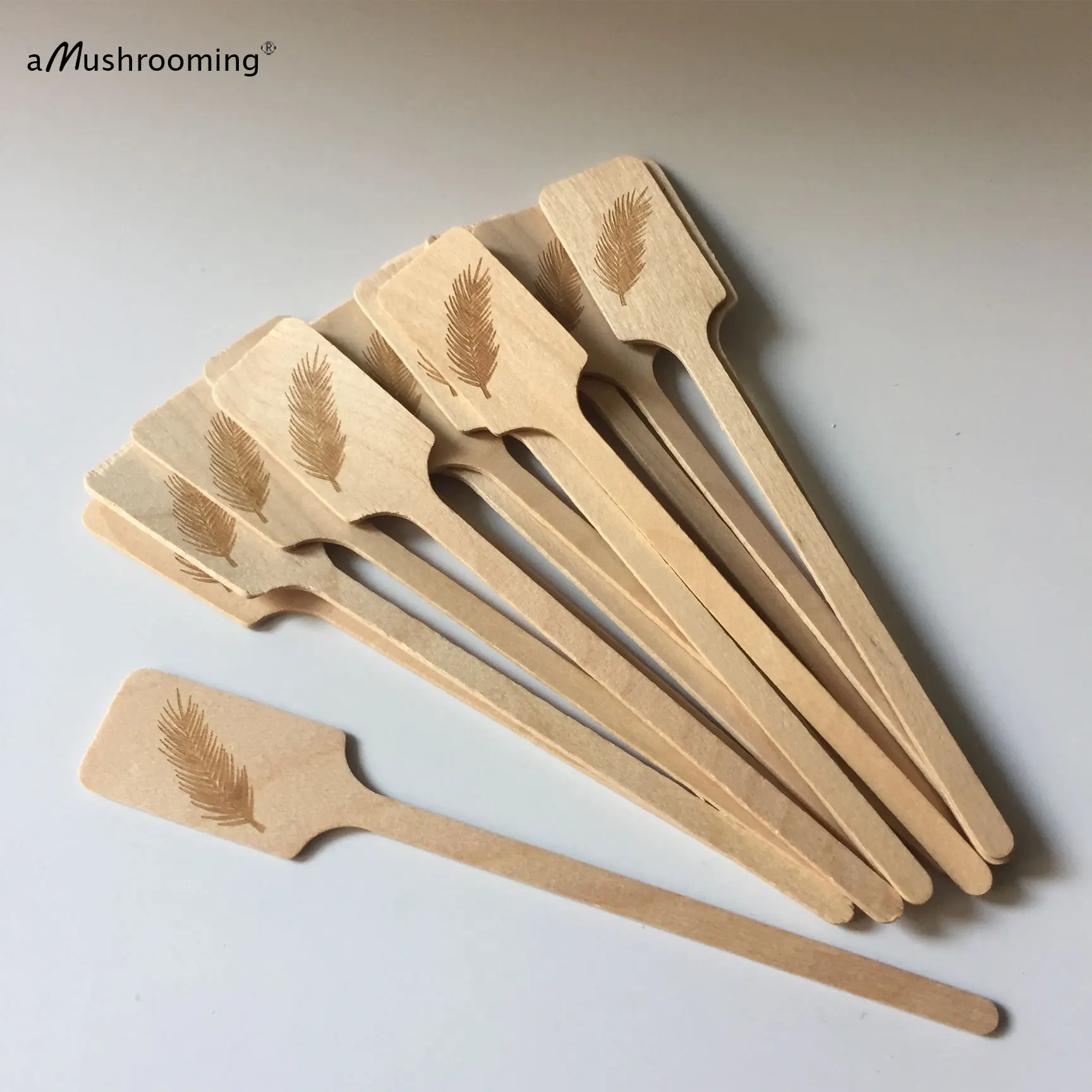100pcs Purim Wooden Drinking Stirrers Engraved Coffee Bar Cocktail Swizzle Sticks for Simchas Purim Party Bar Decorations