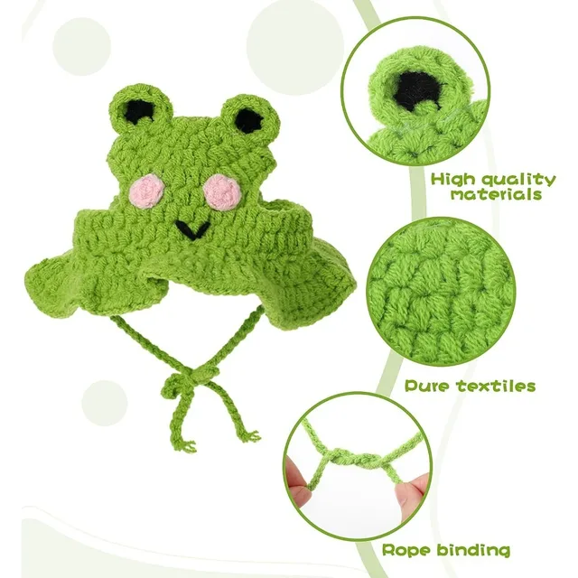 Cartoon Design Knit Cute Dog Hat Soft Cat Hat Rabbit Hat Halloween Christmas Party Costume Head Wear Puppy Kitten Accessories 3