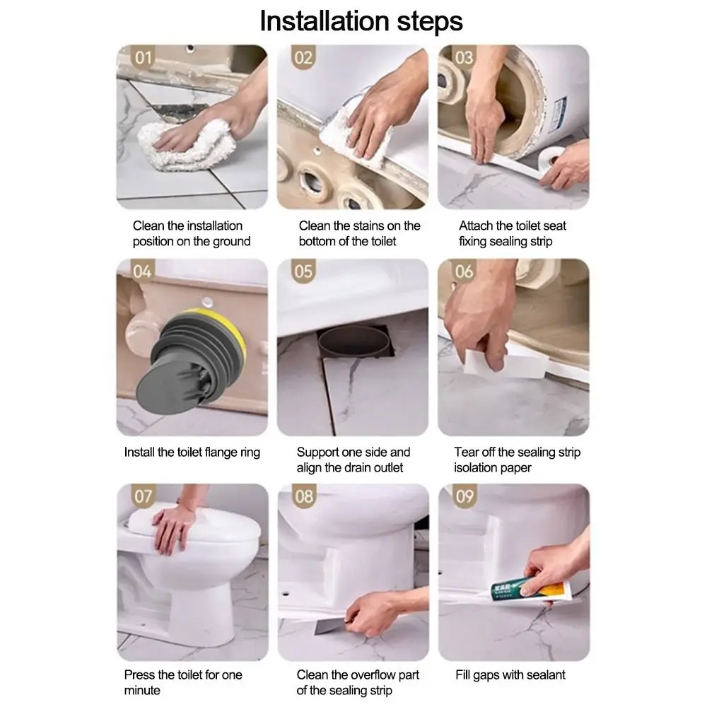 Toilet Flange Ring Closestool Drain Pipe Floor Outlet Spill Sealing Bowl Leak-Proof Rubber Gasket Washer