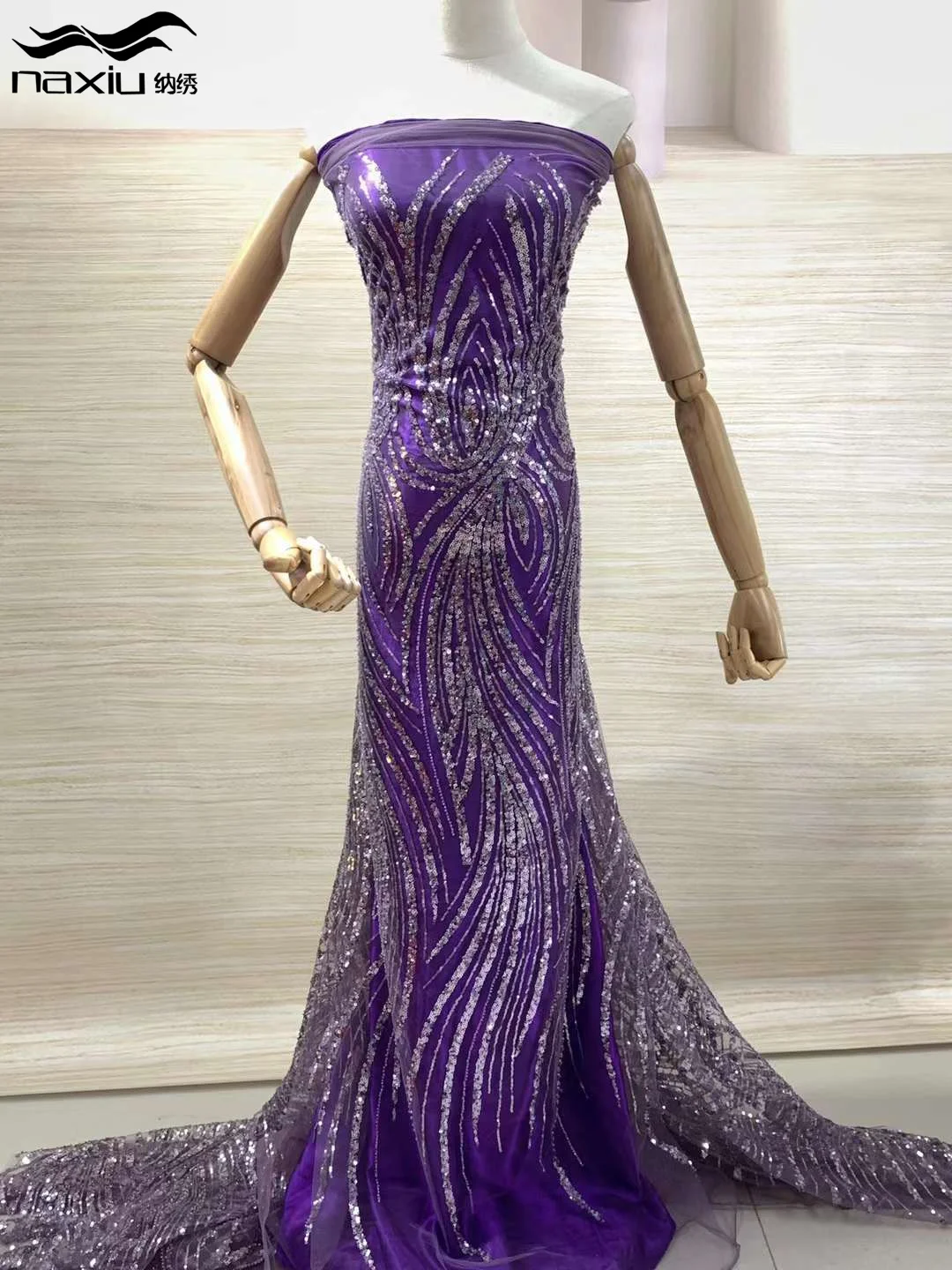 

Madison Luxury Sequins Lace Fabric 2023 High Quality African Beaded Tulle Embroidery Fabric for Sewing Dress Mesh Fabric