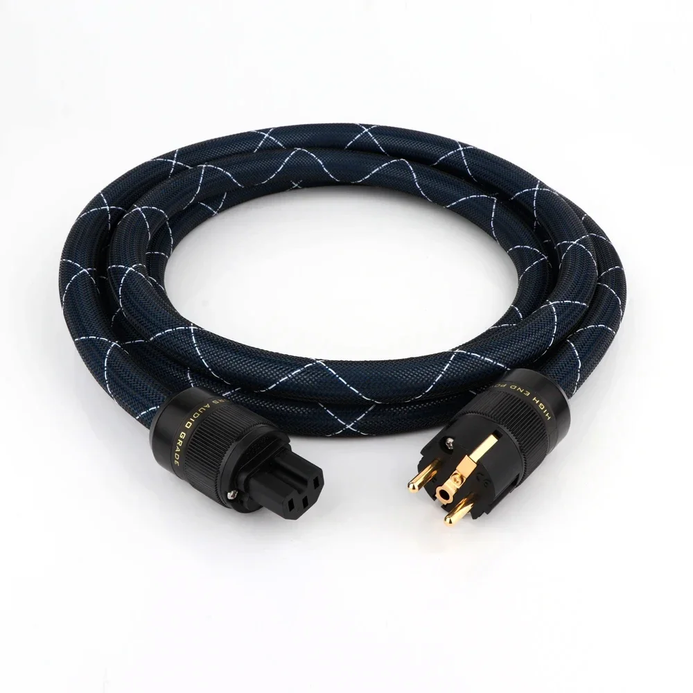 Hi-end 6N OCC Audio EU/US/AU Power Cord EU version Mains Power Cord Double Shielding Connection Filterure Amplifier Cable