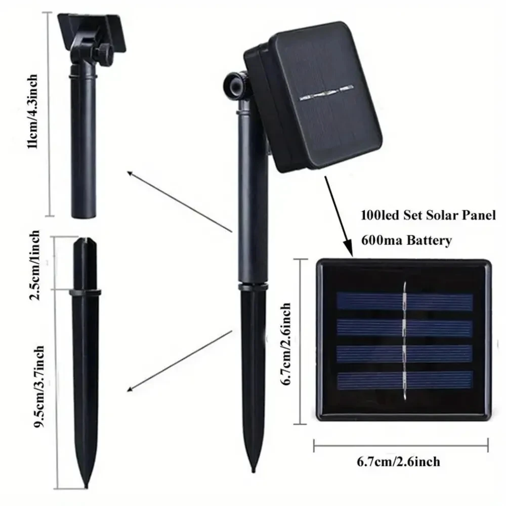 Description Picture 3 of itemOutdoor Solar Tube Rope Led Light Garden Christmas Decoration Fairy String Light 32m/22M/12M/7M Outdoor Wedding Party Led Lamp