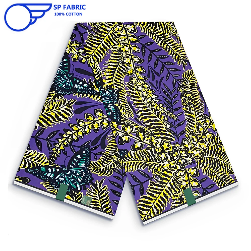 

Genuine Super Hollandais Dutch African Wax Fabric 100% Cotton Original Ankara Block Print Pattern Africa DIY For Sewing