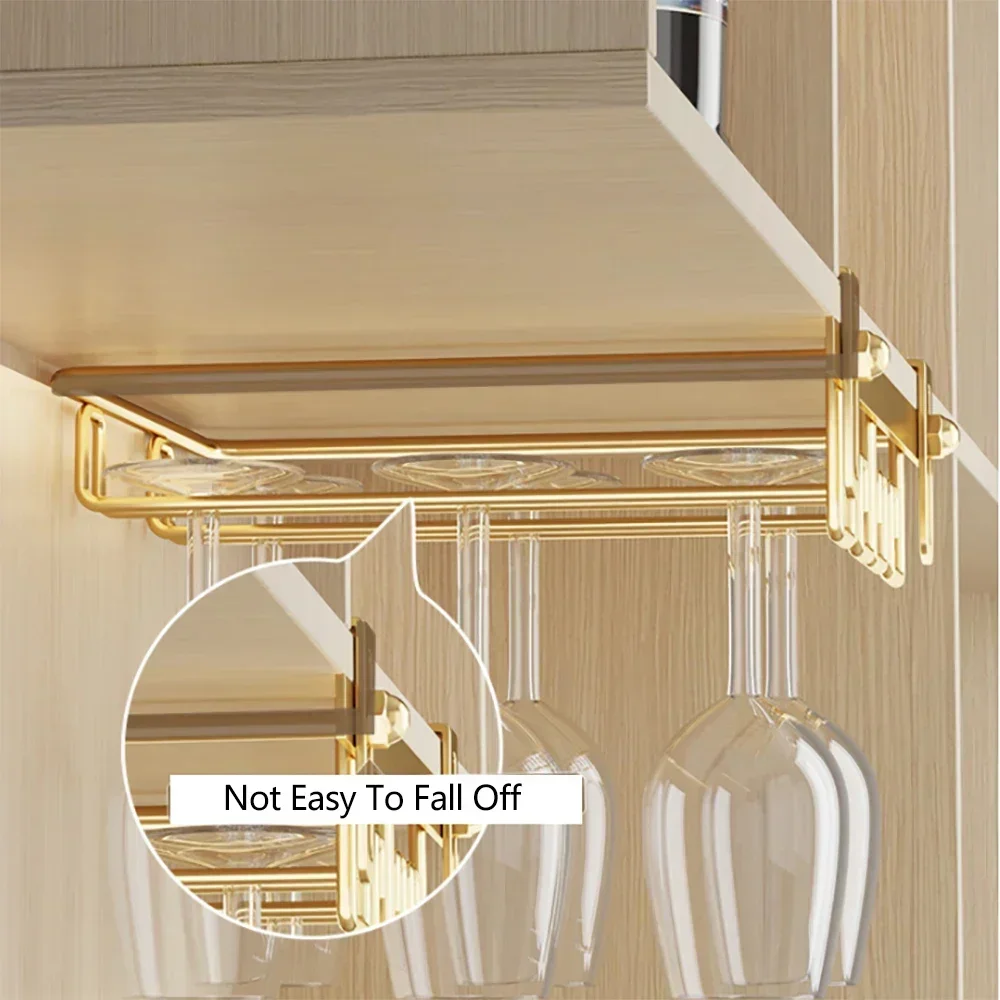 Kitchen Function Wine Glass Holder Stainless Steel Cup Holder Cabinet Stemware Organizer Wine Holder Storage Rack Accessories 3