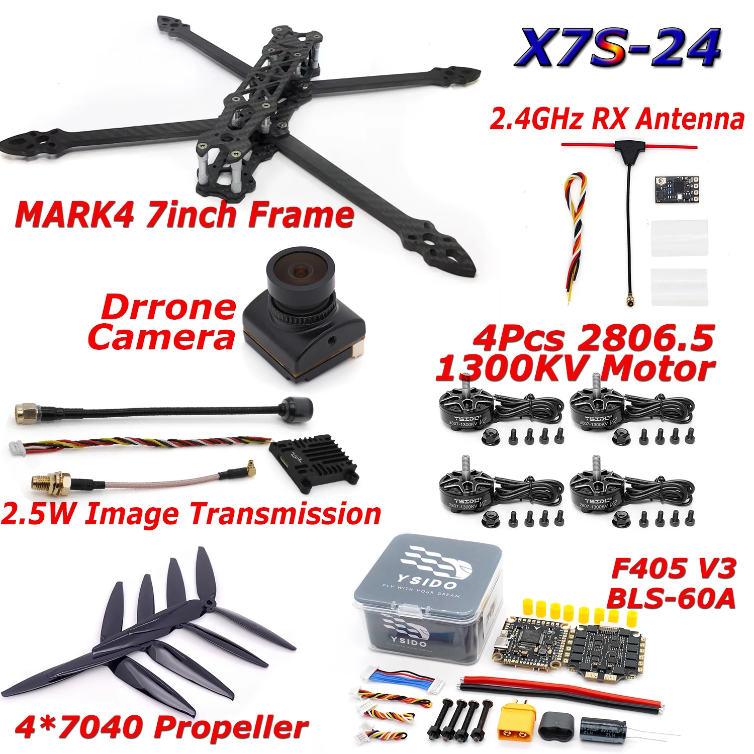 รูปสินค้า โดรน RC 7 นิ้ว บิน FPV พร้อมชุดควบคุม