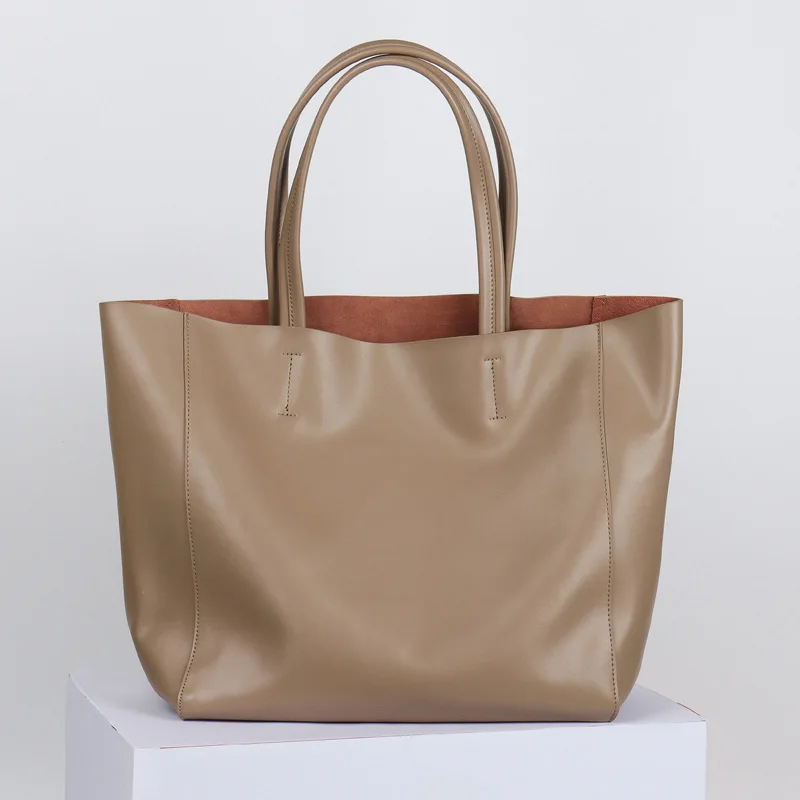 

2024 New Fashion Large-capacity Mommy Shopping Bag Versatile Commuter Tote Bag Cowhide Luxury Practical Bolsos Mujer Feminino