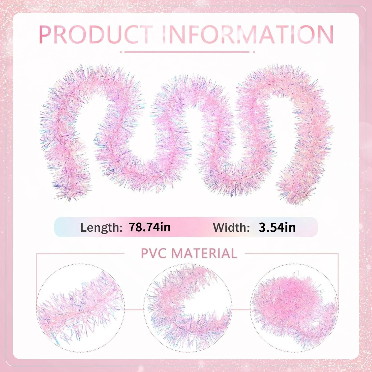 Christmas Garland 78.74inch Green Cane Ribbons DIY Xmas  Tree Ornaments Party Decoration for Valentine Wedding Birthday