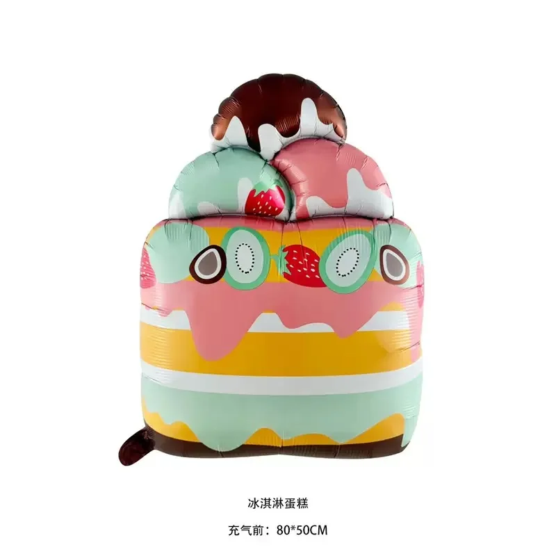 Neue Bär Kuchen Aluminium Folie Ballon Bunte Obst Kuchen Eis Erdbeere Kuchen Rolle kinder Geburtstag Party Dekoration – Detail 11