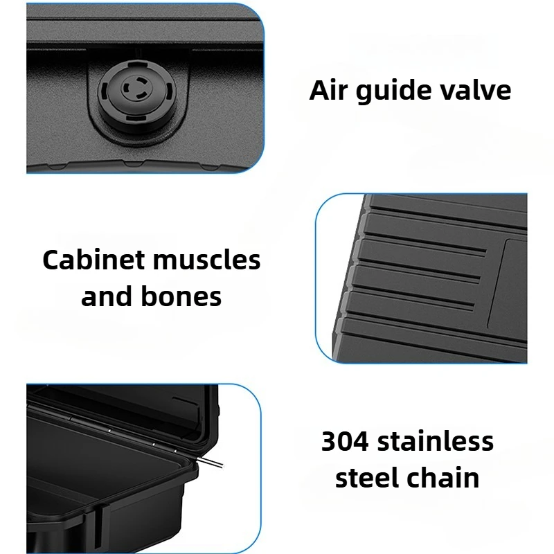 Valigetta per attrezzi multifunzionale Scatola di protezione di sicurezza in plastica Valigia per organizer per attrezzi durevole portatile impermeabile con strumenti da lavoro - immagine 3