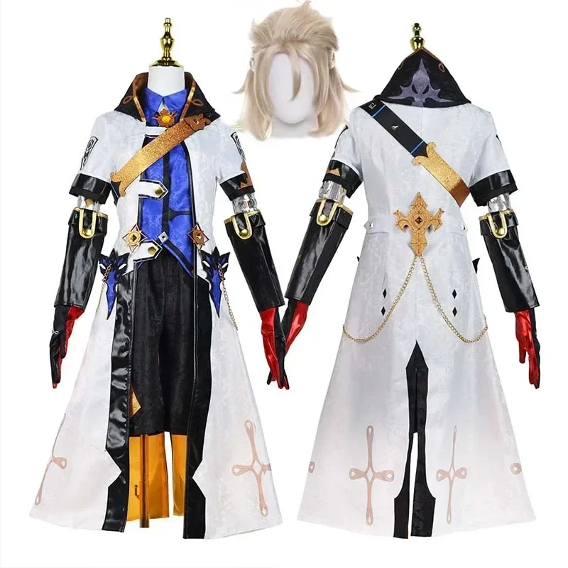 

Albedo Cosplay Costume Deluxe Suits The Ordo Favonius Wig Uniform Gloves Wig Albedo Outfits