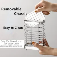 Kitchen Stainless Steel Rectangular Hanging Utensil Drying Rack Home Chopsticks Spoons Drainer Basket Flatware Storage Drainer 2