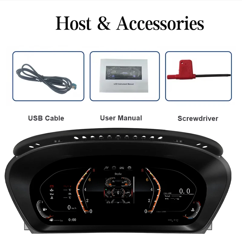 Pantalla LCD de 12.3 pulgadas para BMW X5 E70 X6 E71 2006-2013, panel de instrumentos CCC, velocímetro virtual combinado. 5