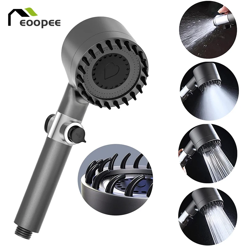 4ModesHighPressureShowerHeadWithWaterFilterMassageShowerhead