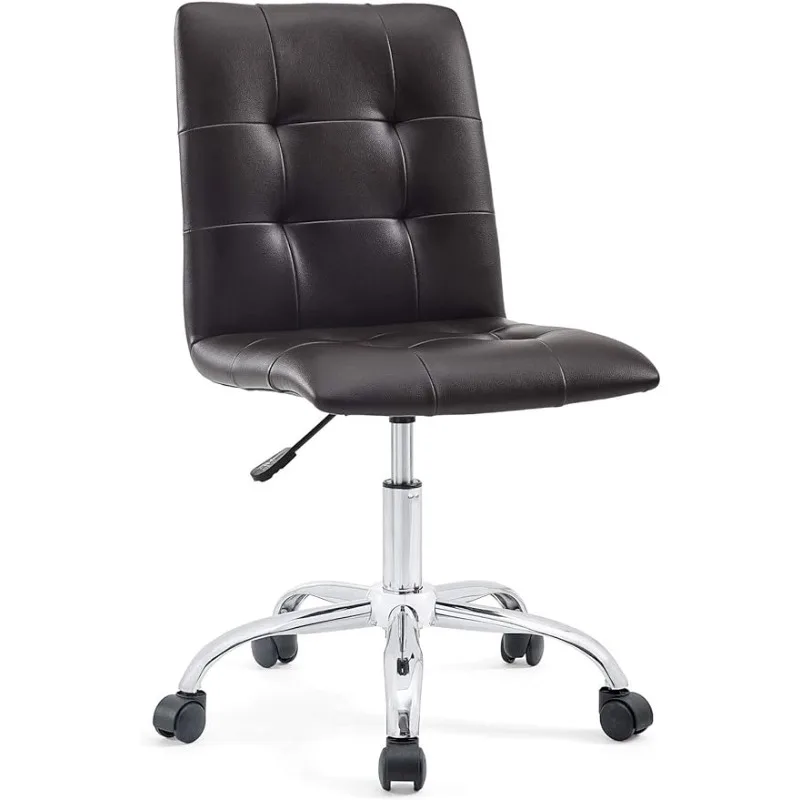 

Modway Prim Ribbed Armless Mid Back Swivel Conference Office Chair In Brown