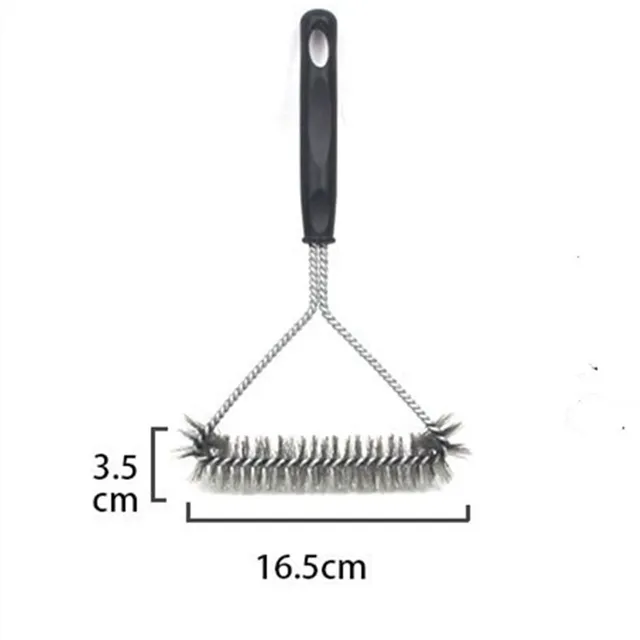 Bbq Tisztító Kefe Grillező Tartozékok Grillkészlet Rozsdamentes Acél Huzal Sörték Háromszög Konyhai Eszközök Főzési Szerszámok - Image 6