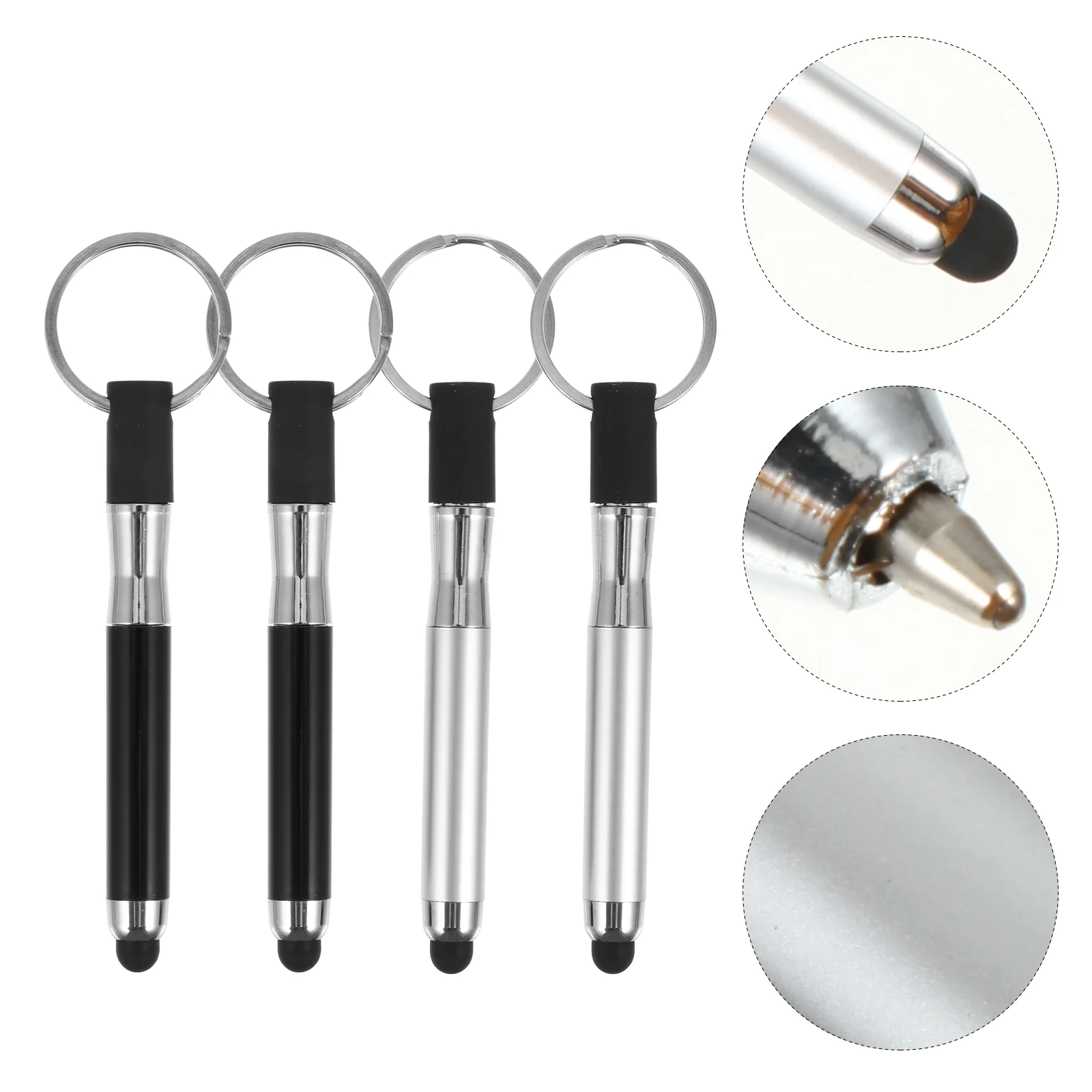 

Stylus Pen Black Key I Ring Capacitive Pens Tip Soft Accessory Pad Inputpen Phone White Combo Touchscreen Touch Mini Tool