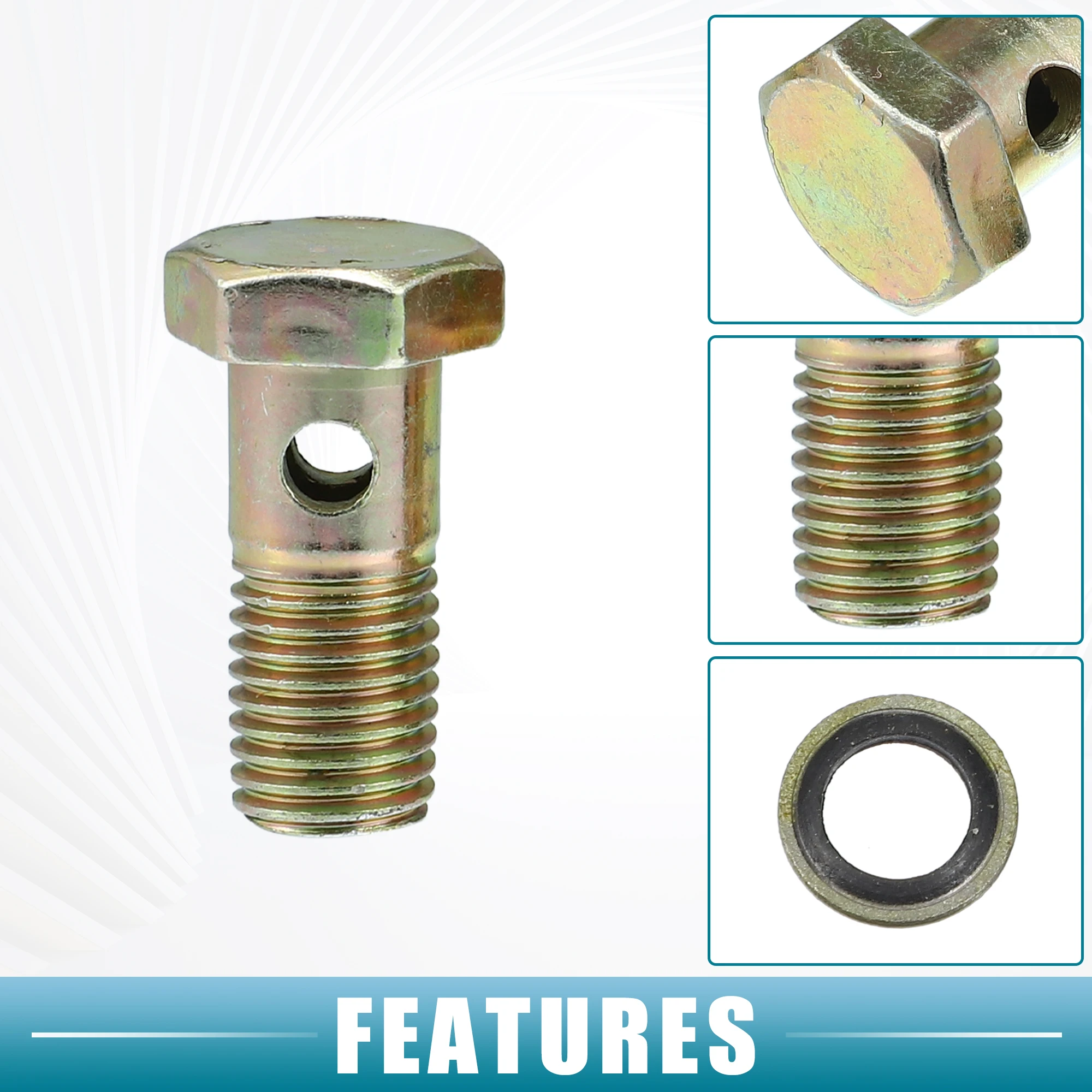 UXCELL Bolt M12x1.5 12mm 10mm 8mm 6mm Car Bolt Hose Barb Fitting Adapter with Screws Set of 2