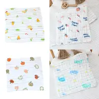 Multipurpose Cotton Feeding Towel Baby Square Towel Soft Burp Cloth Lovely Printed 6-Layer Washcloth 69HE