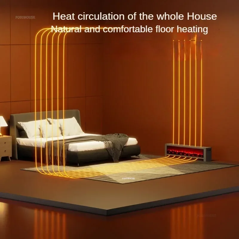 New Electric Fireplace for Room 3d Floor-standing Intelligent Voice Fireplace Italian Light Luxury Stove for Study Room N