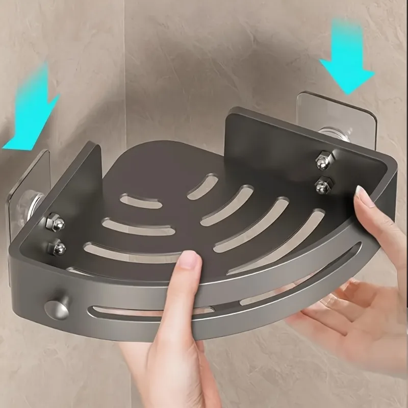 1/2 Layer Storage Rack Shower Bathroom Storage Rack Shampoo Shower Gel Cosmetics Bathroom Pendant Drilling Free Wall Corner