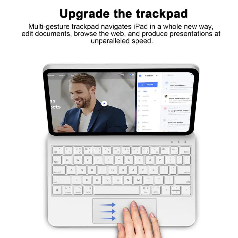 GOOJODOQ Magic Keyboard for iPad Pro 11 2024  Air 4 Air 5 Air 6 for iPad 12.9 10th Generation 6th 5th 4th 3rd Gen Cover Case - Image 3