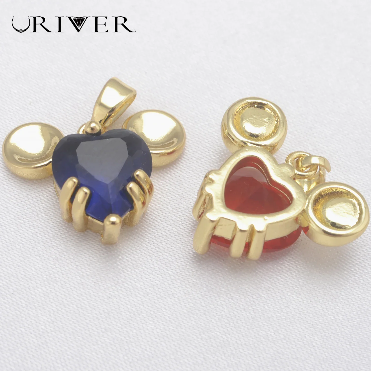 

LJRIVER 8 шт. подвески для женщин кубическое сердце камень кулон милое очарование серьги браслет ожерелье ювелирные изделия аксессуары Colar Parts