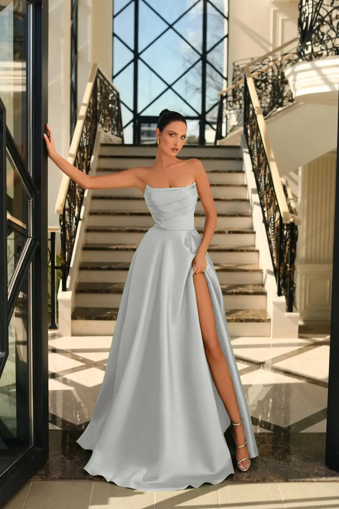 Lo Spacco Donna Rosso Sirena Abito Da Cerimonia Corsetto Senza