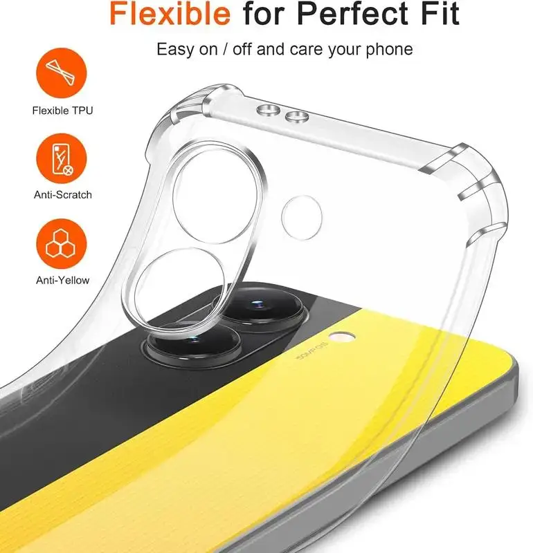 Reinforced Clear Soft TPU Phone Case with Camera Protection