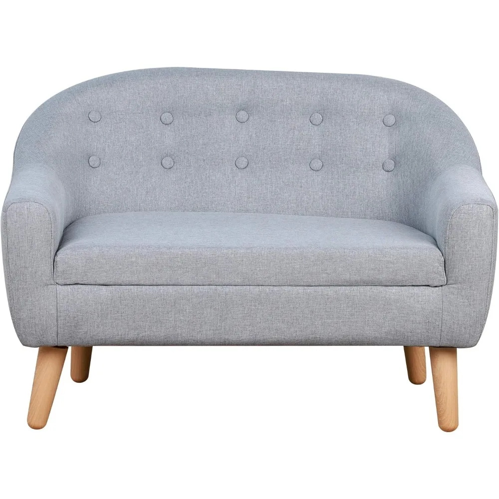 2-Seat Kids Sofa, Toddler Sofa Couch, Linen-Like Fabric and Wooden Frame Sofa Chair for Ages 3-7, 11" High Seat,  children sofa 6