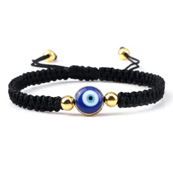Charming Handmade Evil Eye Red String Bracelet - Symbolic Friendship Gift Jewelry (Black gold color)